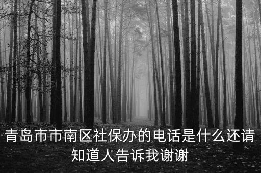 青島市市南區(qū)社保辦的電話是什么還請知道人告訴我謝謝