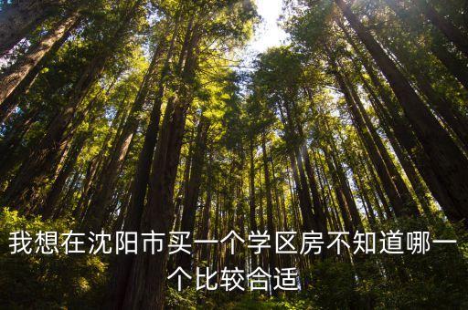 我想在沈陽市買一個學(xué)區(qū)房不知道哪一個比較合適