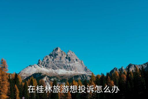 在桂林旅游想投訴怎么辦