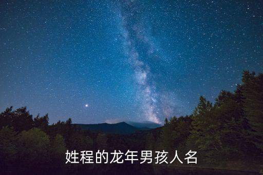 姓程的龍年男孩人名