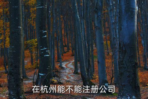 在杭州能不能注冊公司