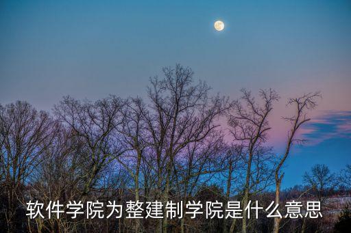 軟件學(xué)院為整建制學(xué)院是什么意思