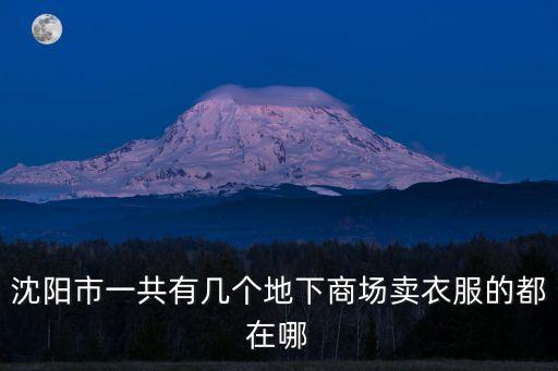 沈陽市一共有幾個地下商場賣衣服的都在哪