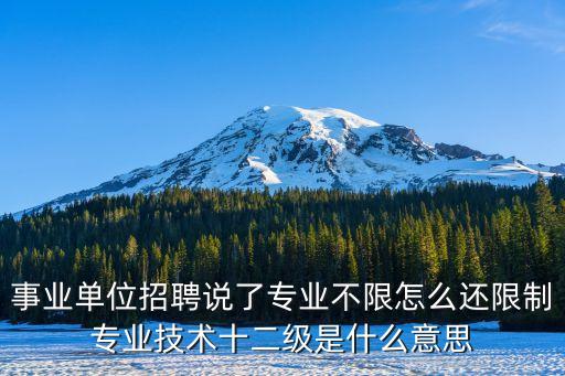 事業(yè)單位招聘說(shuō)了專(zhuān)業(yè)不限怎么還限制專(zhuān)業(yè)技術(shù)十二級(jí)是什么意思