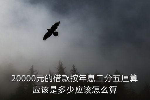 20000元的借款按年息二分五厘算應(yīng)該是多少應(yīng)該怎么算