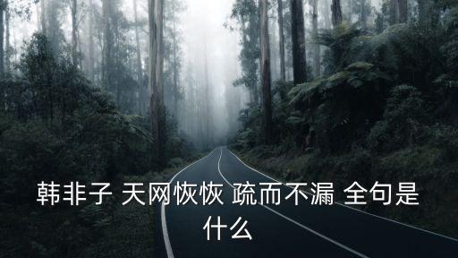 韓非子 天網(wǎng)恢恢 疏而不漏 全句是什么