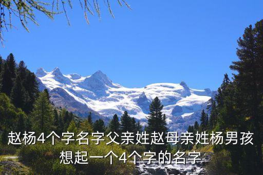 趙楊4個(gè)字名字父親姓趙母親姓楊男孩想起一個(gè)4個(gè)字的名字