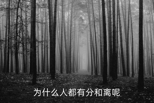 為什么人都有分和離呢