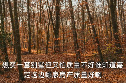 嘉定房產(chǎn)，哪位清楚嘉定這邊哪家房產(chǎn)質(zhì)量比較好呢