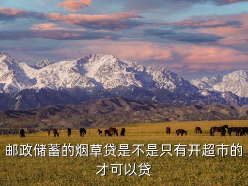 煙草貸，郵政儲(chǔ)蓄的煙草貸是不是只有開(kāi)超市的才可以貸