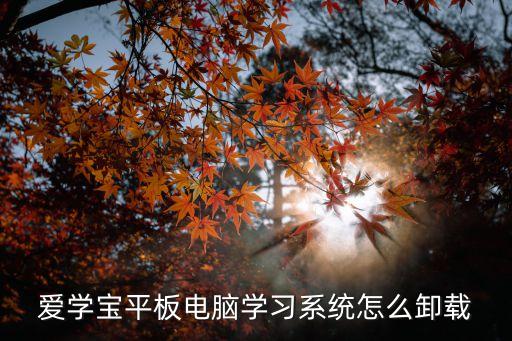 愛學(xué)寶平板電腦學(xué)習(xí)系統(tǒng)怎么卸載