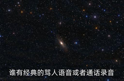 誰(shuí)有經(jīng)典的罵人語(yǔ)音或者通話錄音