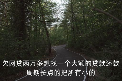 欠網(wǎng)貸兩萬多想找一個(gè)大額的貸款還款周期長(zhǎng)點(diǎn)的把所有小的
