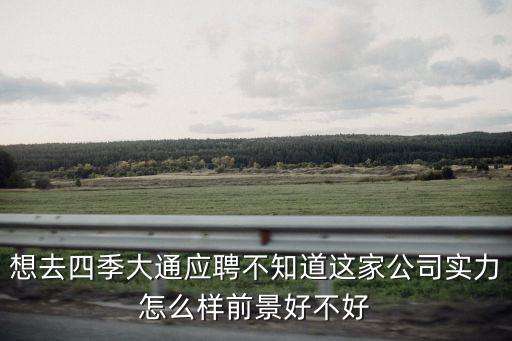 想去四季大通應聘不知道這家公司實力怎么樣前景好不好