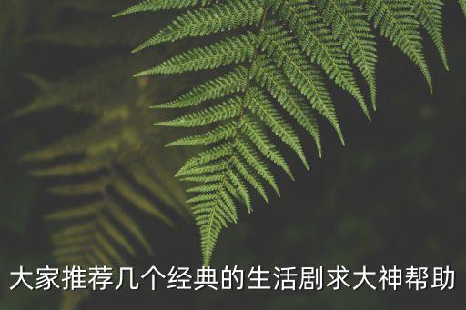 大家推薦幾個(gè)經(jīng)典的生活劇求大神幫助