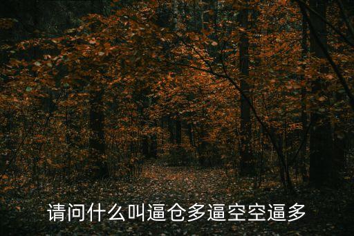 多逼空，請(qǐng)問(wèn)什么叫逼倉(cāng)多逼空空逼多