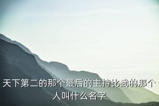 天下第二的那個最后的主持比武的那個人叫什么名字