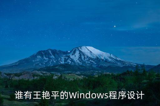 誰(shuí)有王艷平的Windows程序設(shè)計(jì)