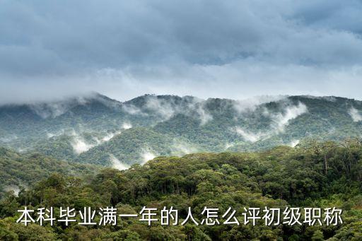 本科畢業(yè)滿一年的人怎么評初級職稱