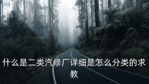什么是二類汽修廠詳細是怎么分類的求教