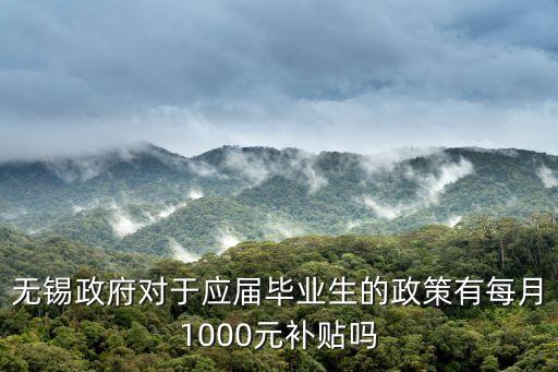 無錫政府對于應(yīng)屆畢業(yè)生的政策有每月1000元補貼嗎