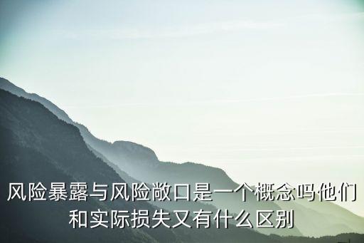 暴露風險，風險暴露與風險敞口是一個概念嗎他們和實際損失又有什么區(qū)別