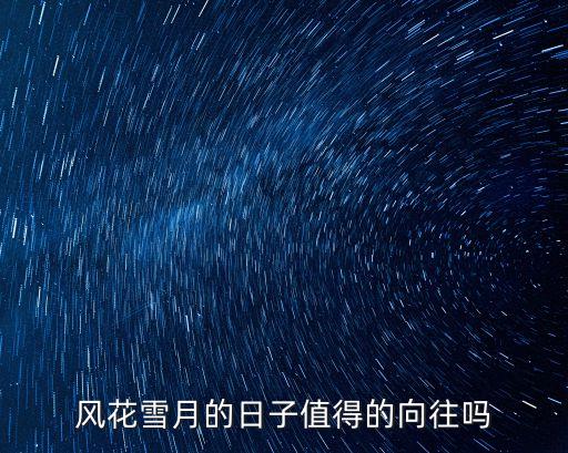 風(fēng)花雪月的日子值得的向往嗎