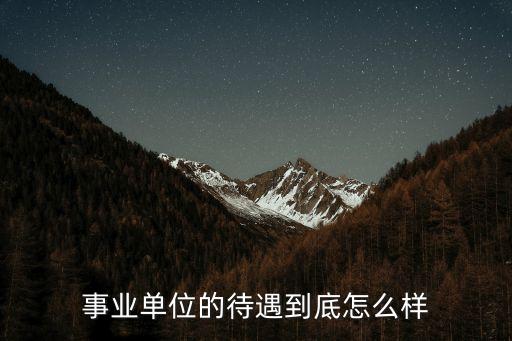 事業(yè)單位的待遇到底怎么樣