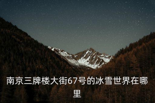 南京三牌樓大街67號的冰雪世界在哪里