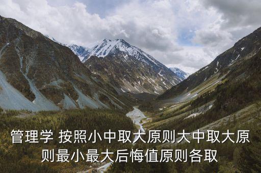 管理學(xué) 按照小中取大原則大中取大原則最小最大后悔值原則各取