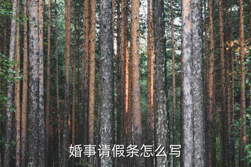 婚事請假條怎么寫