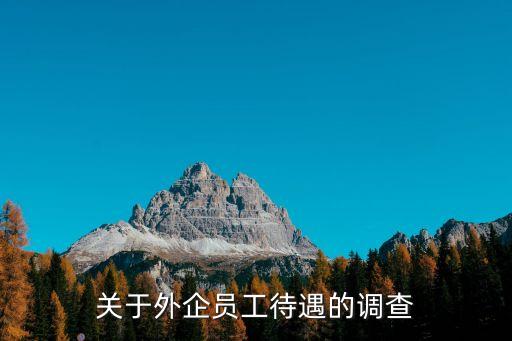 關于外企員工待遇的調(diào)查