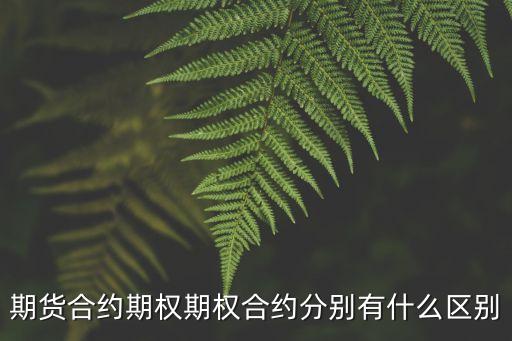 期貨合約期權(quán)期權(quán)合約分別有什么區(qū)別
