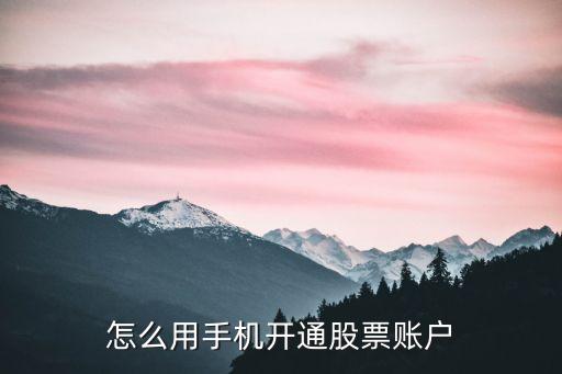 怎么用手機開通股票賬戶