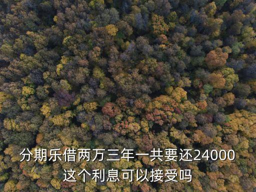 分期樂借兩萬三年一共要還24000這個利息可以接受嗎
