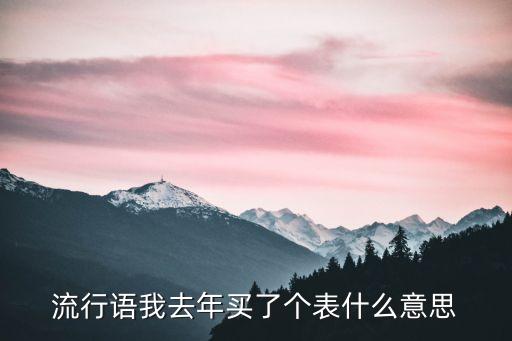 我去年買了個(gè)表是什么意思，去年買了個(gè)表什么意思