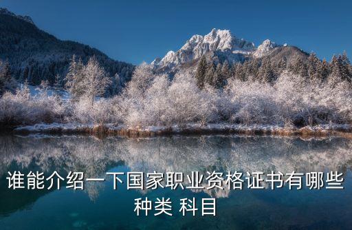 誰能介紹一下國家職業(yè)資格證書有哪些種類 科目