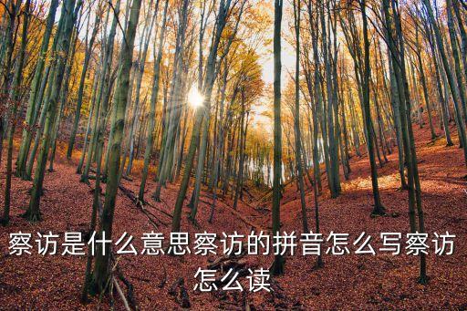 察驗(yàn)，察訪(fǎng)是什么意思察訪(fǎng)的拼音怎么寫(xiě)察訪(fǎng)怎么讀