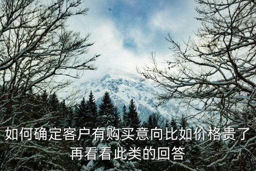 如何確定客戶有購(gòu)買意向比如價(jià)格貴了再看看此類的回答