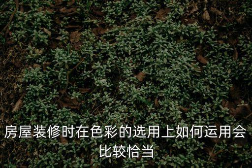 房屋裝修時在色彩的選用上如何運用會比較恰當(dāng)