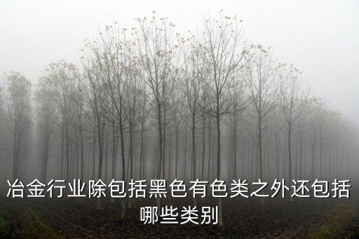 冶金行業(yè)除包括黑色有色類之外還包括哪些類別