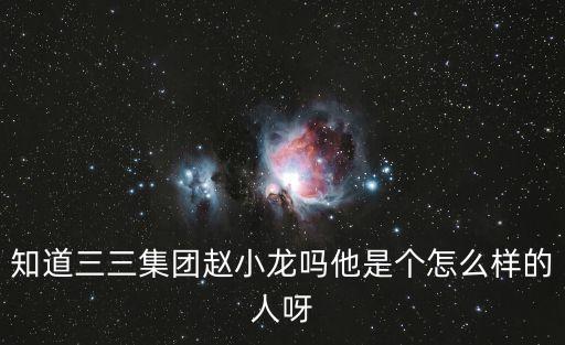 知道三三集團(tuán)趙小龍嗎他是個(gè)怎么樣的人呀