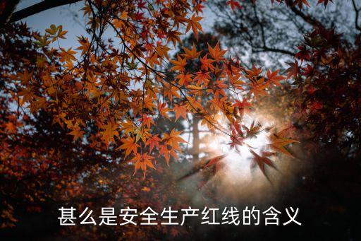 安全紅線，安全生產(chǎn)堅(jiān)守的紅線是什么