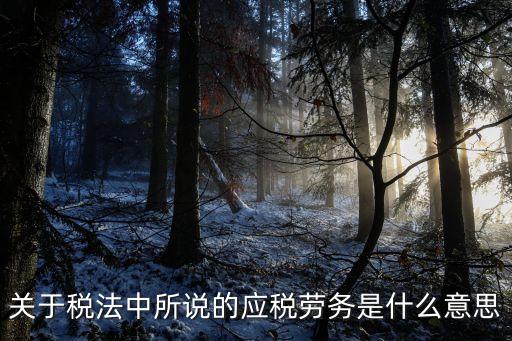 關(guān)于稅法中所說的應(yīng)稅勞務(wù)是什么意思