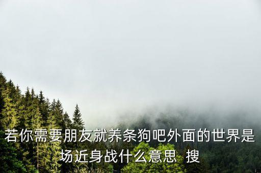 若你需要朋友就養(yǎng)條狗吧外面的世界是場近身戰(zhàn)什么意思  搜