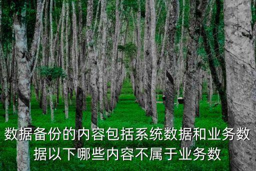 數(shù)據(jù)備份的內(nèi)容包括系統(tǒng)數(shù)據(jù)和業(yè)務(wù)數(shù)據(jù)以下哪些內(nèi)容不屬于業(yè)務(wù)數(shù)