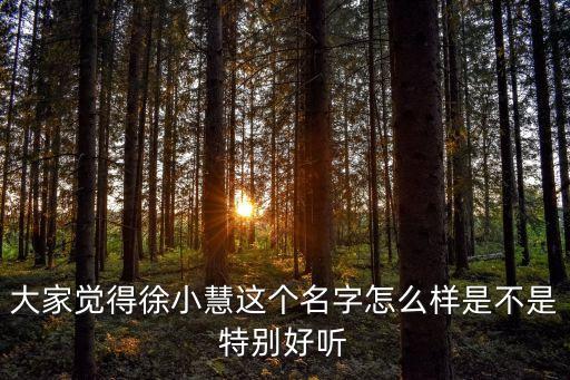大家覺得徐小慧這個(gè)名字怎么樣是不是特別好聽