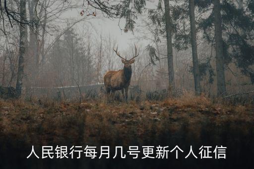 征信新政策，人民銀行每月幾號更新個人征信