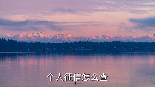個人征信怎么查
