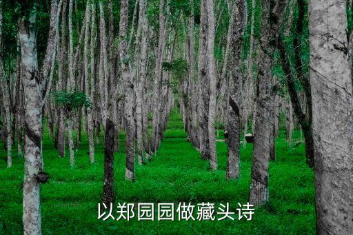鄭園園，以鄭園園做藏頭詩